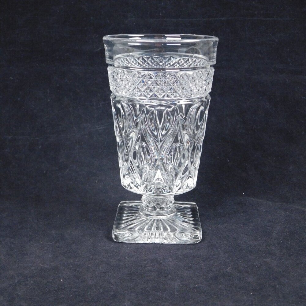Set Of 2 Imperial Cape Cod Clear Square Footed Tumbler Glasses Vintage 5.5 Tea - Picture 5 of 12